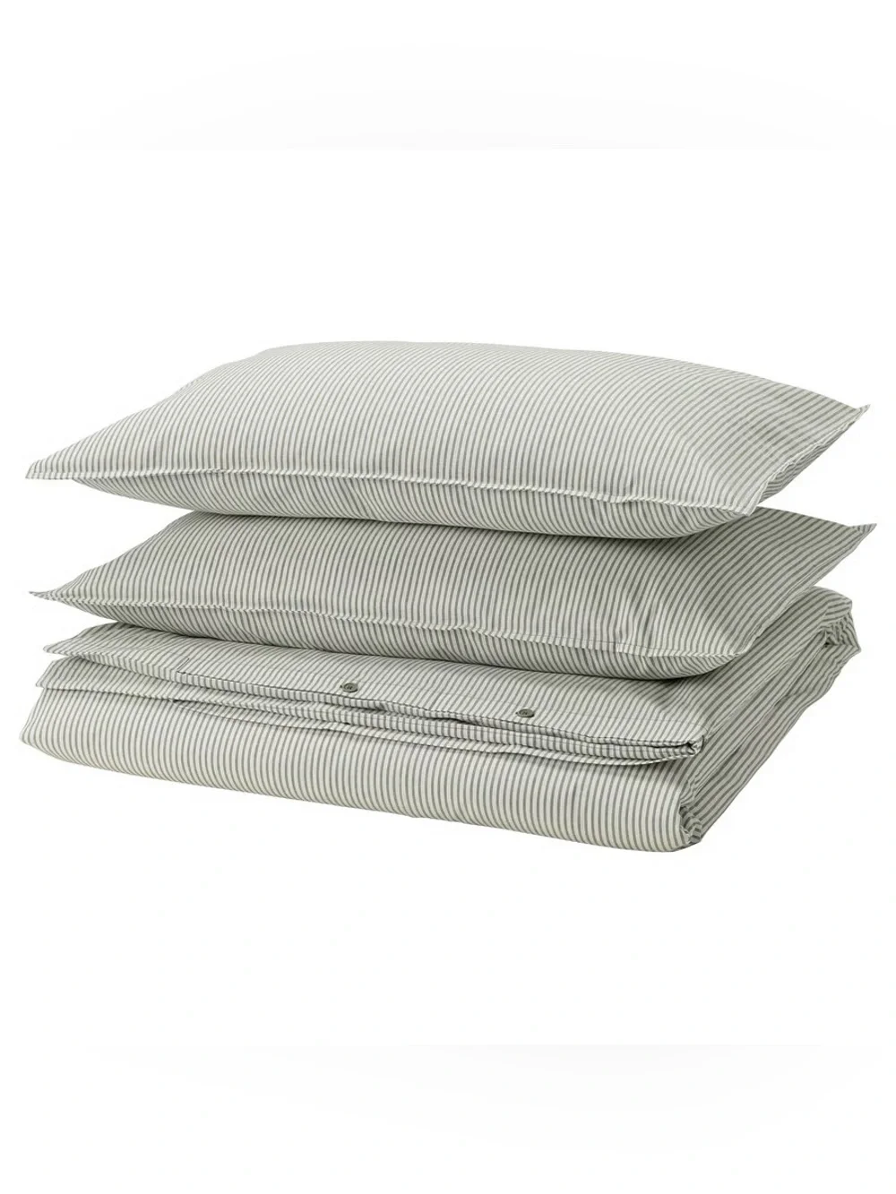 Striped Sage Green Home Bedding Duvet Cover Set